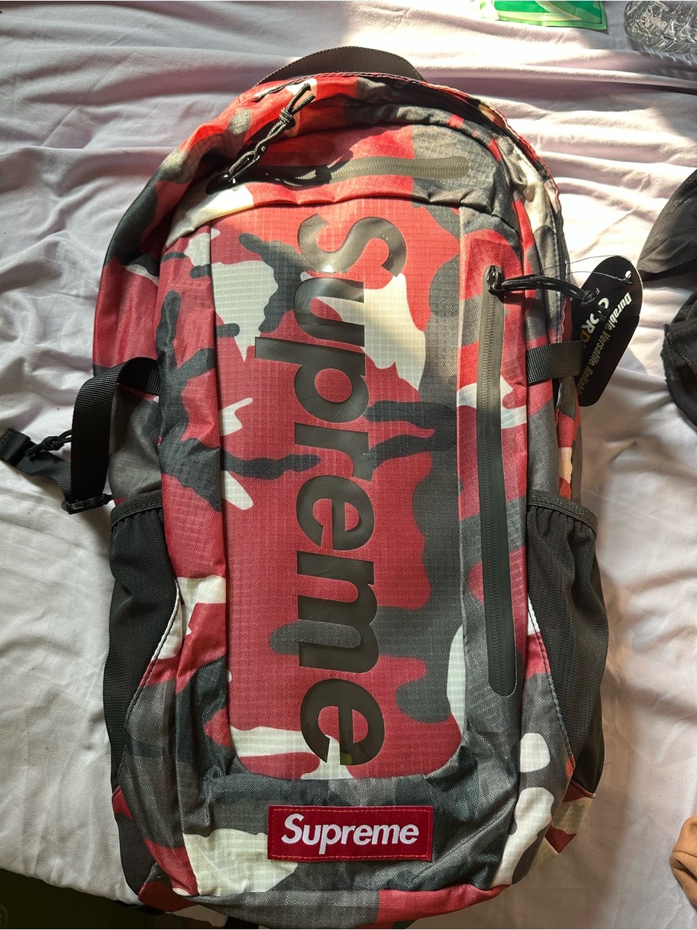 Supreme Red Camo Backpack - Men’s Streetwear Bag